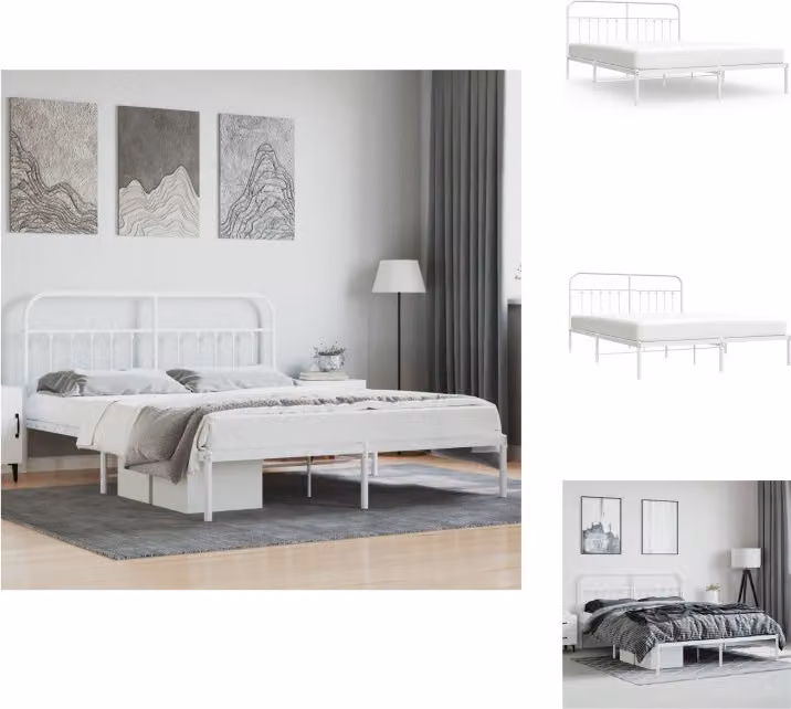 vidaXL Giroletto con testata in metallo bianco 183x213 cm - Letti & reti