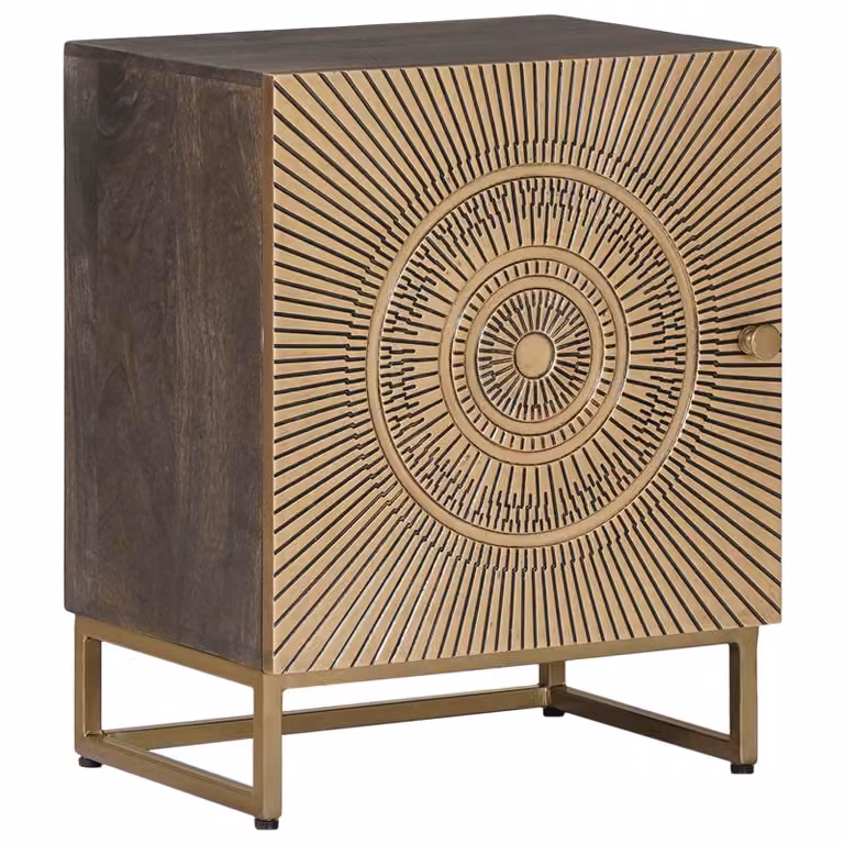 vidaXL Comodino a muro in legno di mango marrone opaco L: 40 cm, P: 30 cm, H: 50 cm