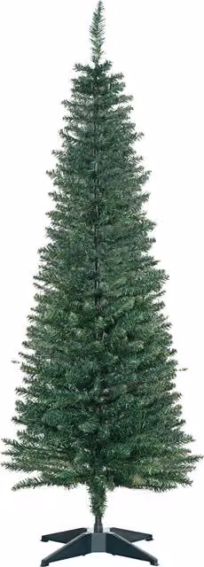 Albero di Natale artificiale HOMCOM verde con rami realistici e base in plastica, Altezza: 150 cm