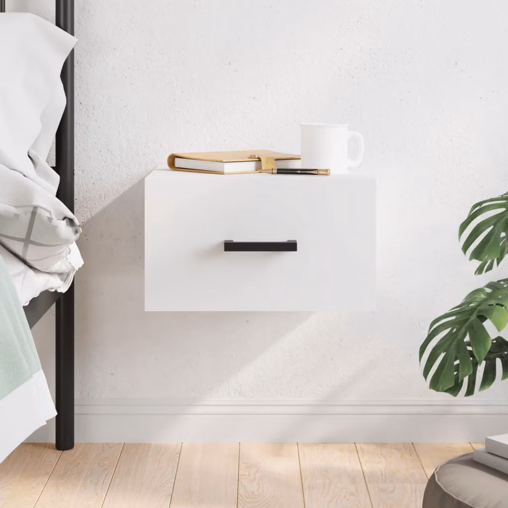 Comodino a muro vidaXL Bianco L/P/H: 35 x 35 x 20 cm