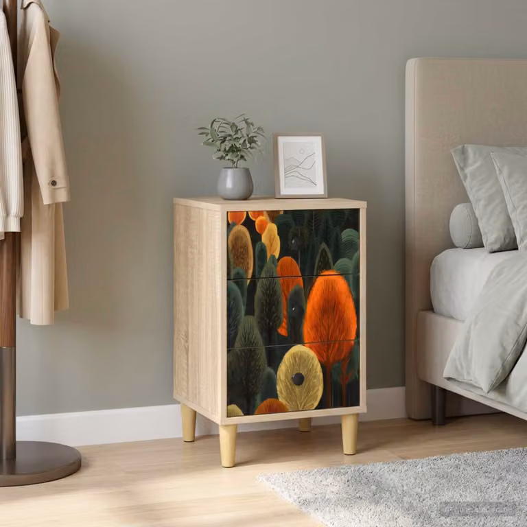 Armadio da Notte vidaXL ZAANDAM Rovere Sonoma Multicolore L: 36 cm, P: 33 cm, H: 60 cm