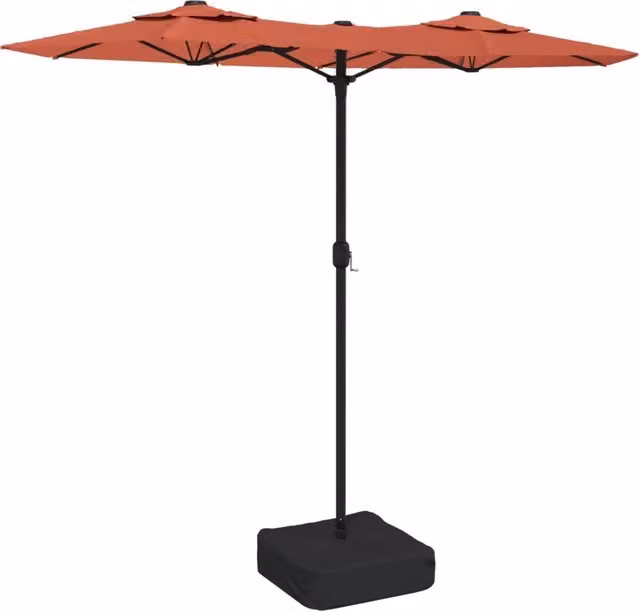 Ombrellone da giardino a doppia testa 316 x 145 cm in poliestere terracotta 02_0047390