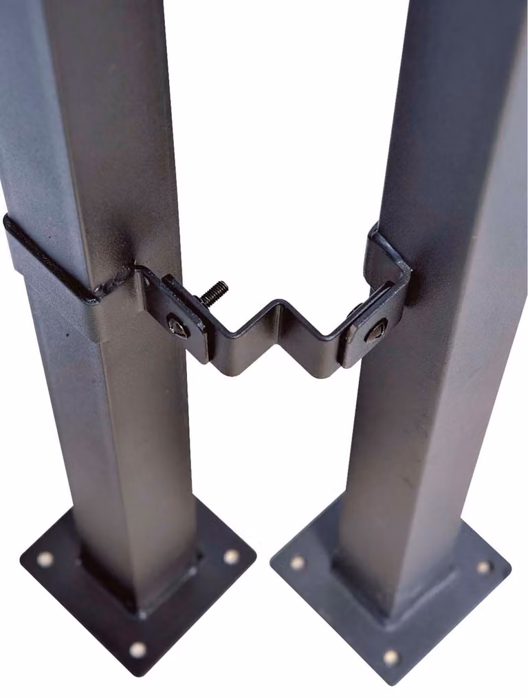 Palo per Tralicci Verdemax 4,5x4,5x183 cm con Staffe Angolari in Metallo Verniciato Antracite