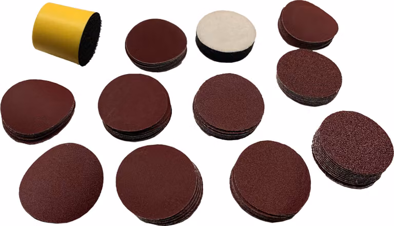 Set di carte abrasive a mano da 50 mm (con 100 dischi, grana 80-2000)