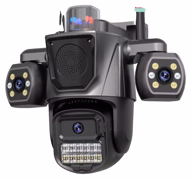 Telecamera IP per esterni, triplo obiettivo, tracciamento automatico, telecamera SENZA scheda, spina UE