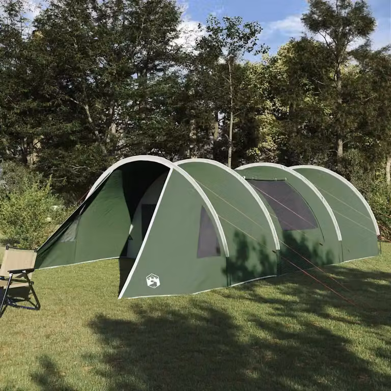 Tenda Tunnel vidaXL per 5 persone, Verde e Bianco