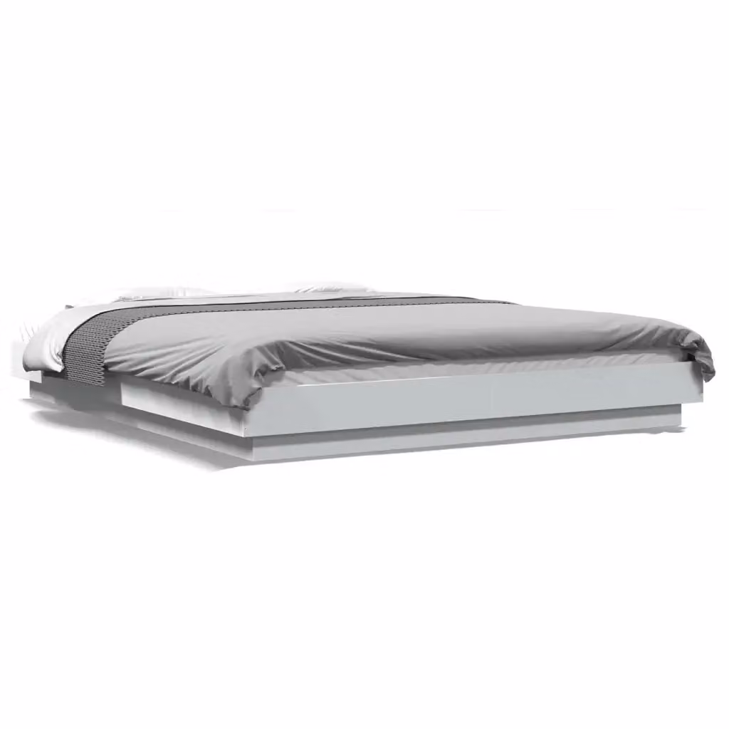 Letto con giroletto bianco vidaXL in legno multistrato L/P/H: 200 x 160 x 32 cm – 2