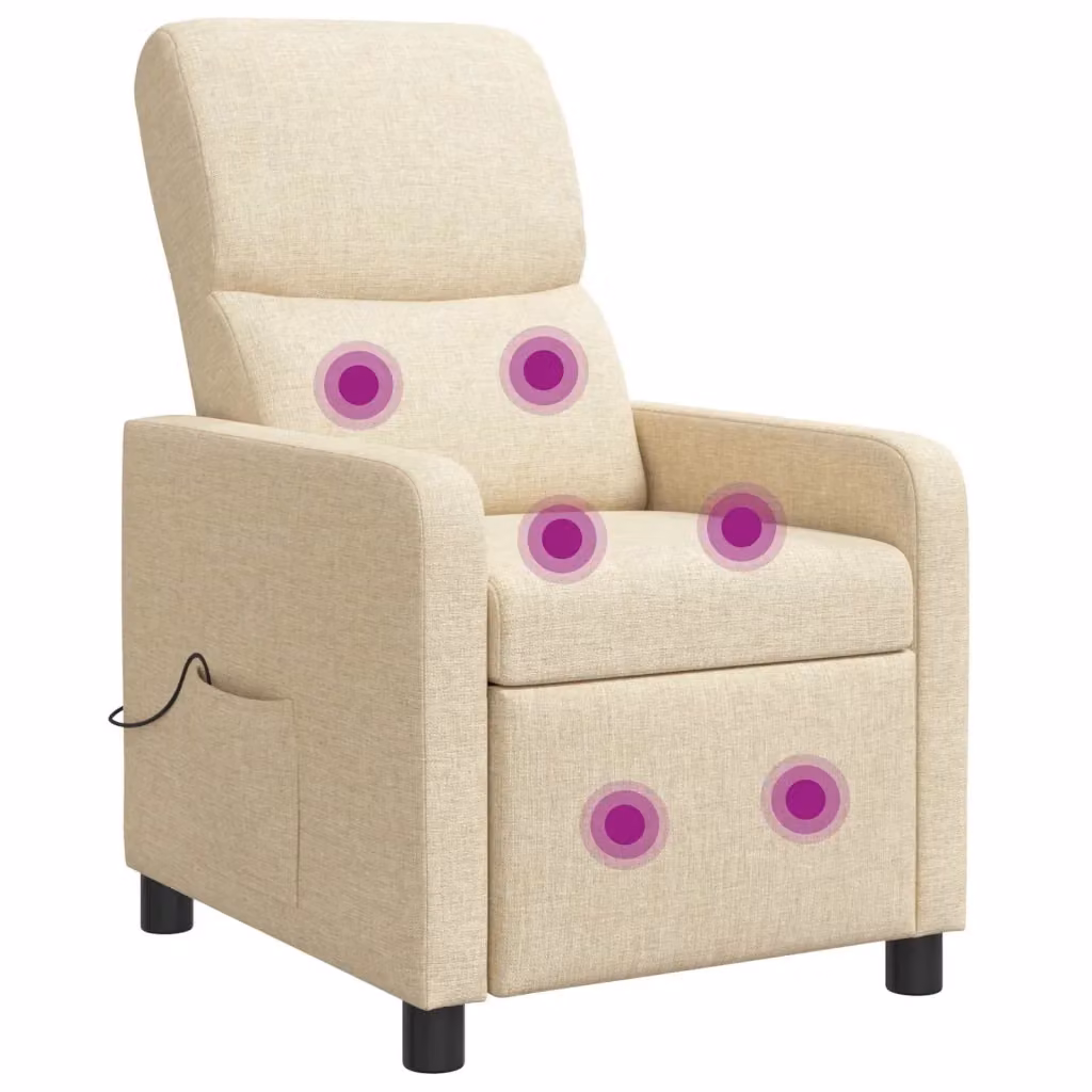Poltrona reclinabile elettrica moderna in tessuto beige con braccioli per soggiorno e ufficio – 2