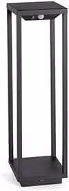 SAURA Faro Barcelona Paletto a Energia Solare con LED e Sensore di Movimento, Nero, H: 80 cm