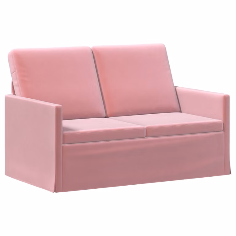 Divano a 2 posti vidaXL in velluto rosa con struttura in metallo L/P/H: 130 x 81 x 82 cm