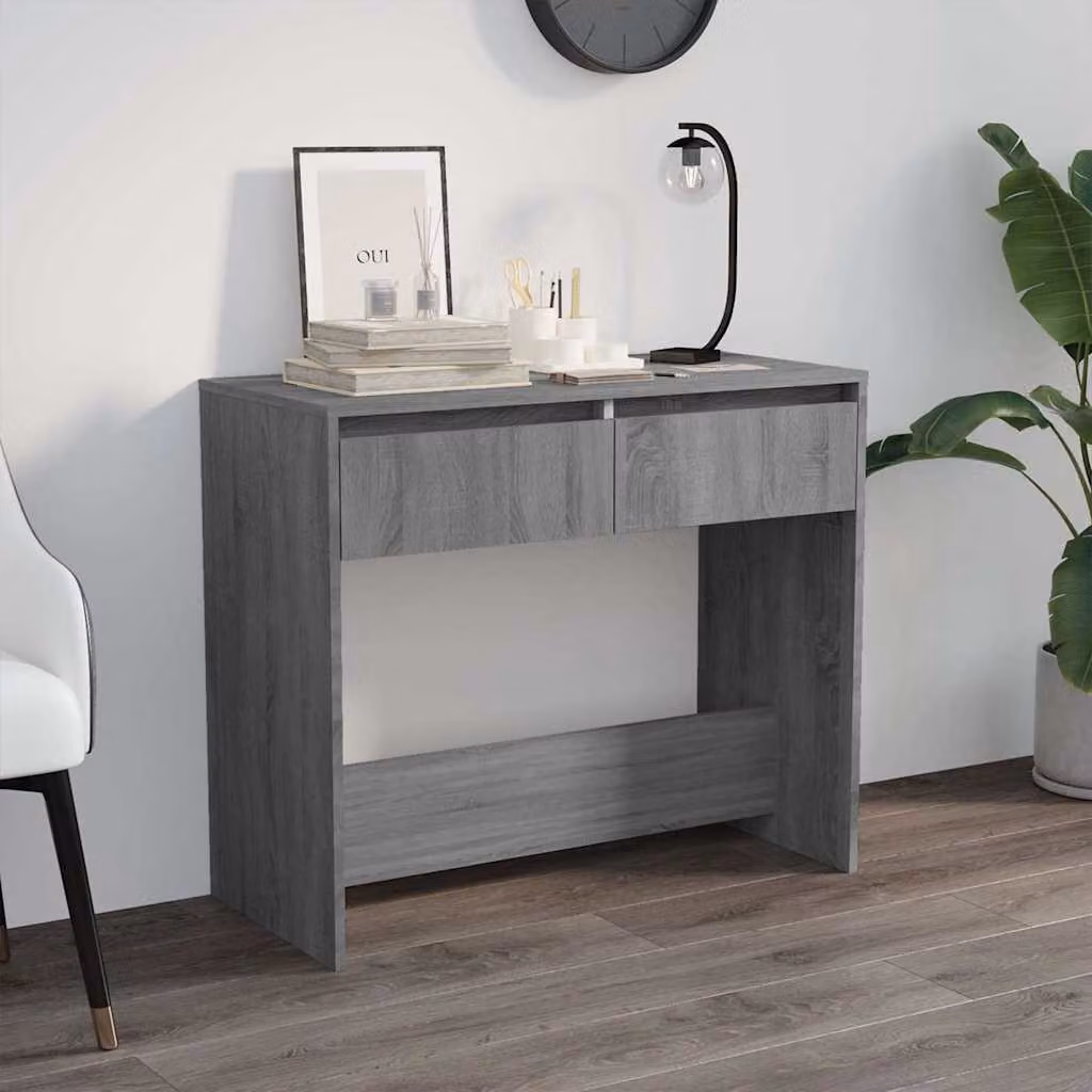 vidaXL Tavolo Consolle Moderno Grigio Sonoma con Struttura in Acciaio L: 89 cm, P: 41 cm, H: 76,5 cm