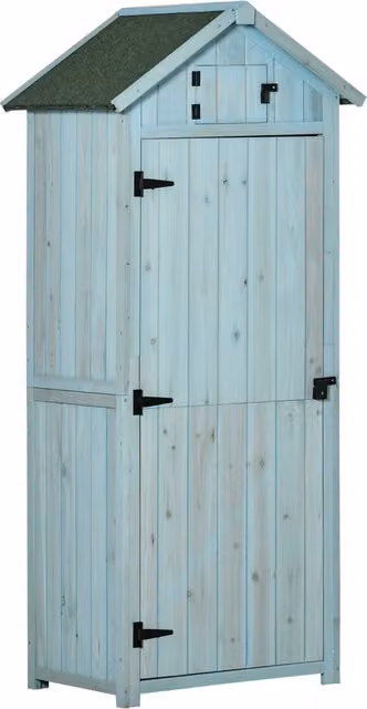 Armadio da giardino in legno ¨C Xylo ¨C 77x54x179cm hellblau verde