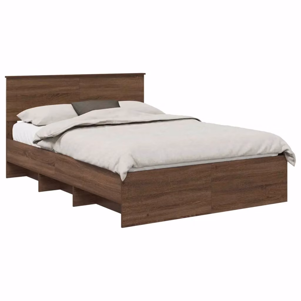 Struttura del letto con testiera vidaXL in legno Rovere Marrone L/P/H: 150 x 200 x 90 cm – 2