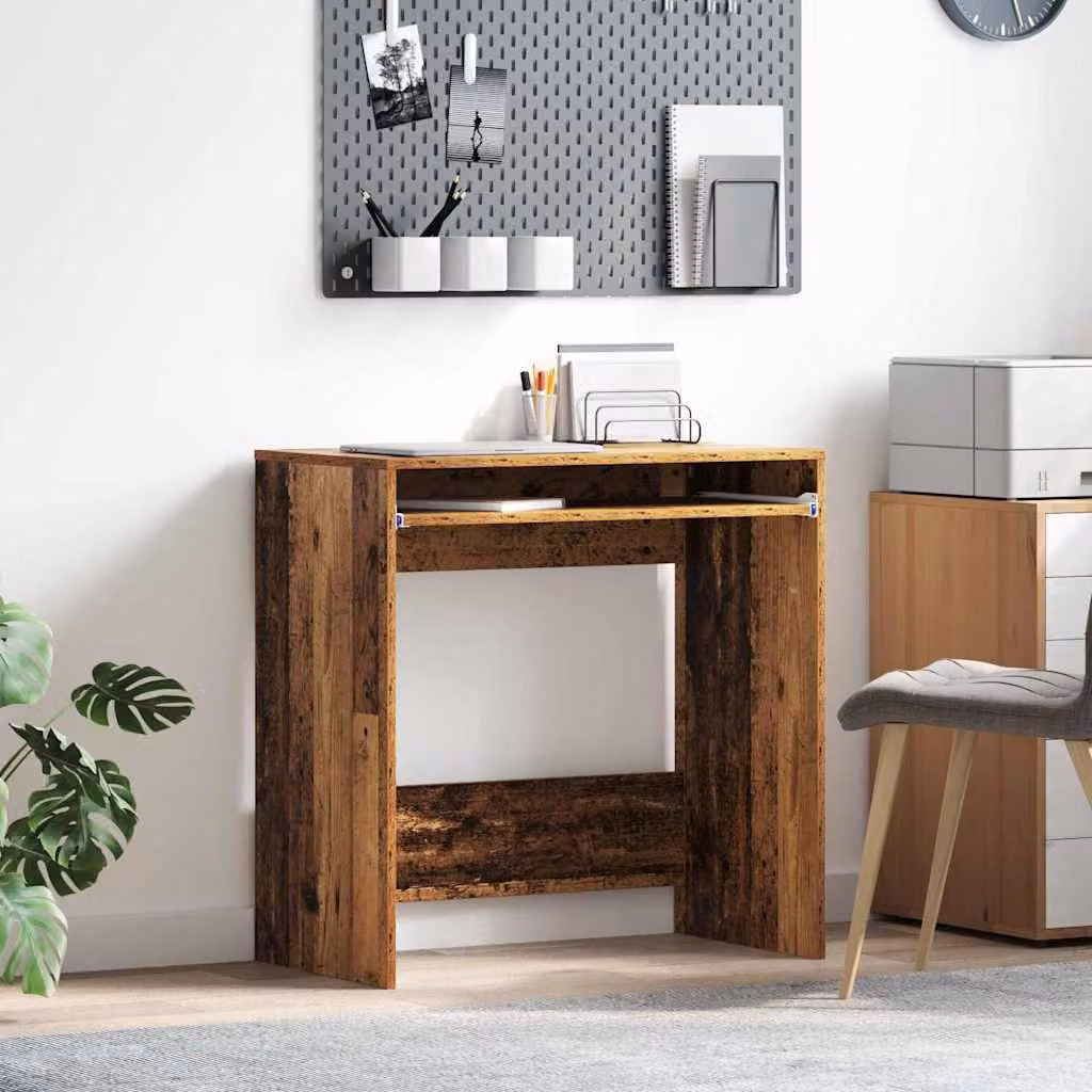 Maison Exclusive - Scrivania in legno massello riciclato e materiale composito, 77,5 x 43 x 79 cm