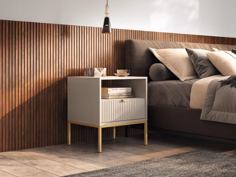 Comodino MISHEEL - cashmere / oro