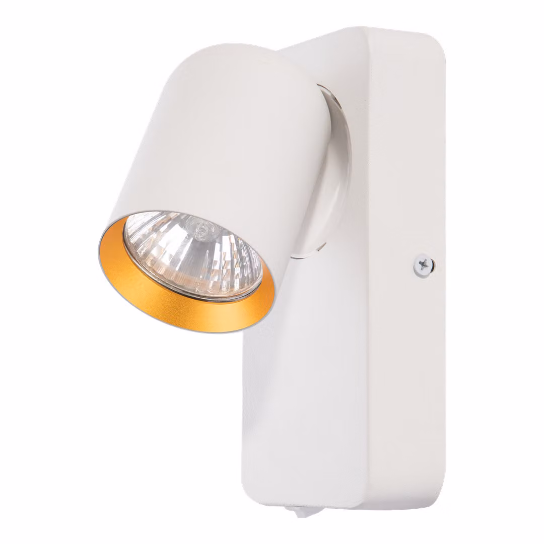 Lampada da parete Andy 1Xgu10 Faretto da soffitto bianco + oro Lampada da parete