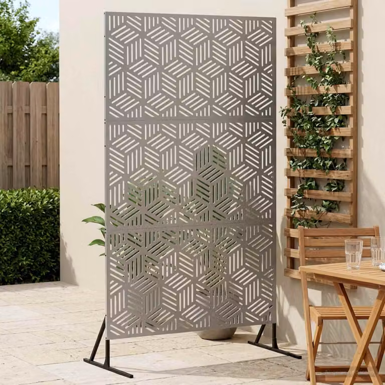 Paravent per privacy vidaXL in acciaio zincato argento L: 100 cm, P: 50 cm, H: 180 cm