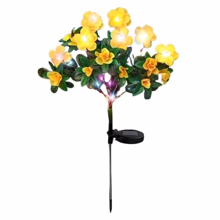 Catena luminosa solare con fiori colorati, adatta per uso esterno, con grado di protezione IP65 (resistente all'acqua)