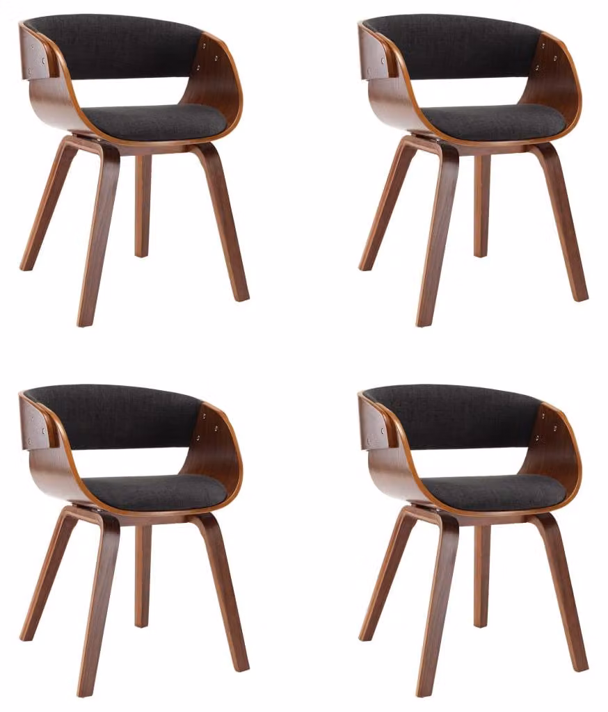 Sedia da pranzo - Sedia per la sala da pranzo - Sedia da cucina - Sedia - Sedia a conchiglia - Set di 4 - Tessuto grigio chiaro