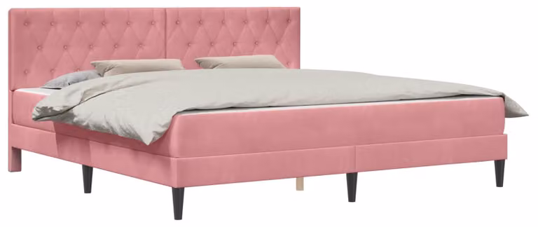 Struttura letto con materasso Rosa 180 x 200 cm Velluto