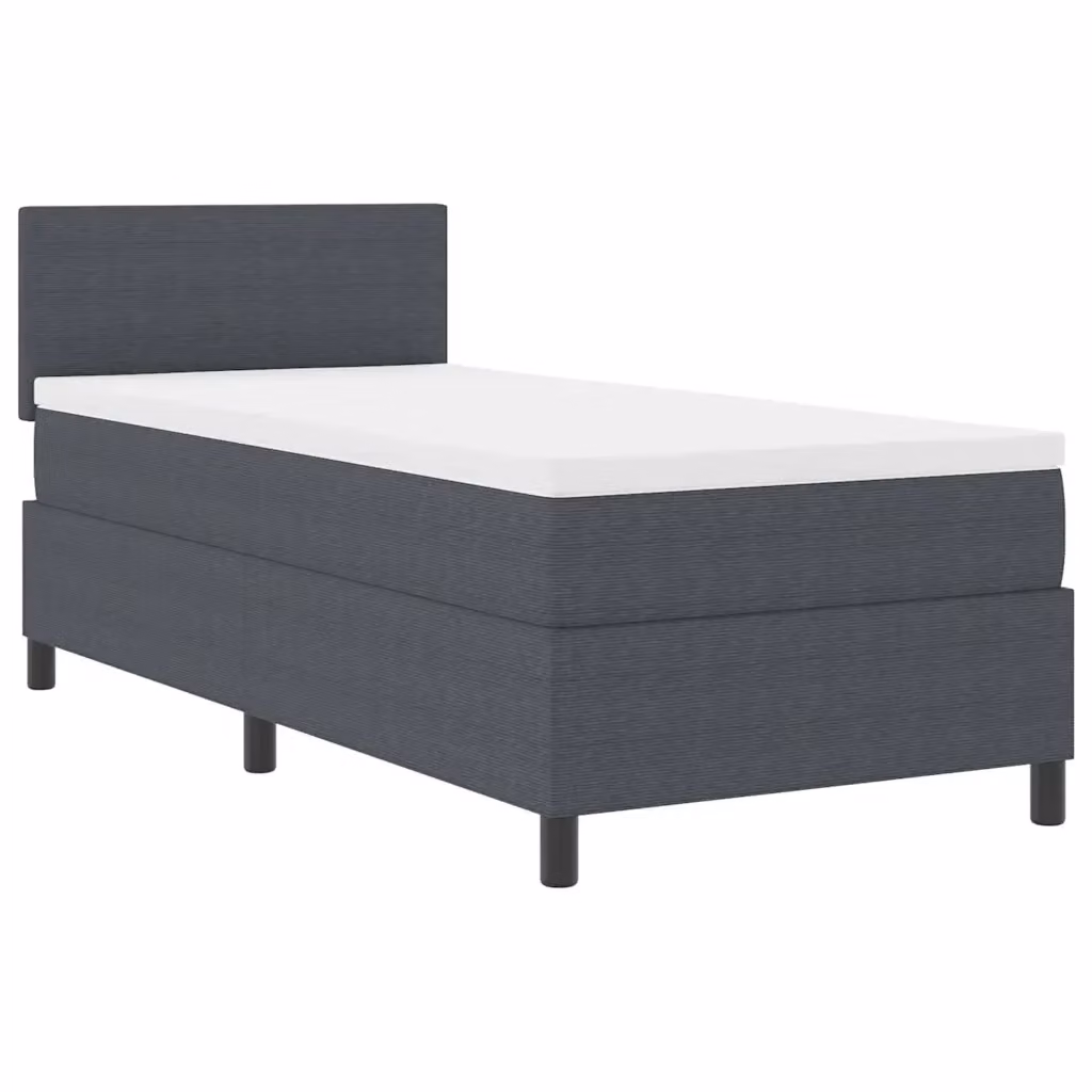 Letto a molle con testiera vidaXL in tessuto Grigio e Bianco L/P/H: 200 x 90 x 46,26 cm – 2