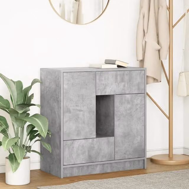 Credenza con Cassetti e Ante Design Mania Grigio, L: 70,5 cm, P: 34 cm, H: 74,5 cm