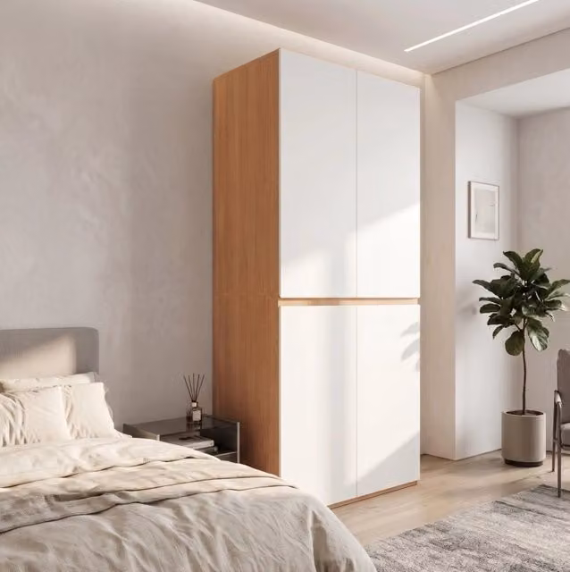 Armadio guardaroba con barra appendiabiti e cassetto portagioie; 90 x 50 x 200 cm; bianco