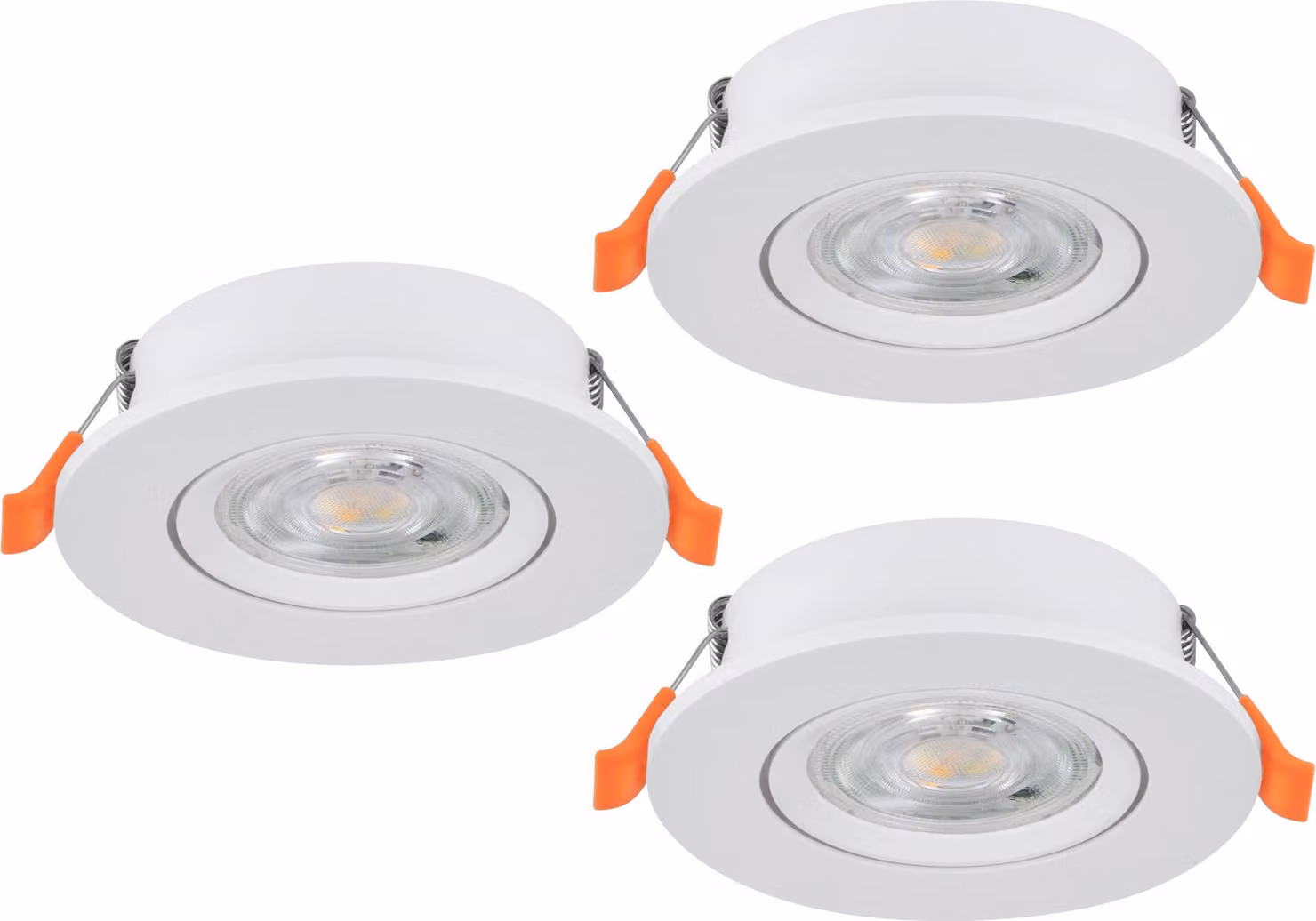 EGLO Set di 3 faretti LED da incasso Barranco, con interruttore a levetta, orientabili, luce bianco caldo - bianco freddo, inclusi lampadine GU10, diametro 9 cm
