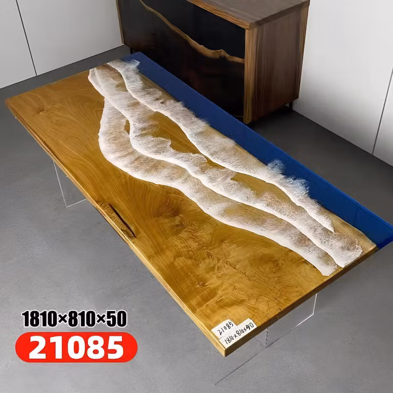 Tische Esstisch Design Tisch Moderne Meer Fluss Möbel 181x81 Epoxid Harz Ozean