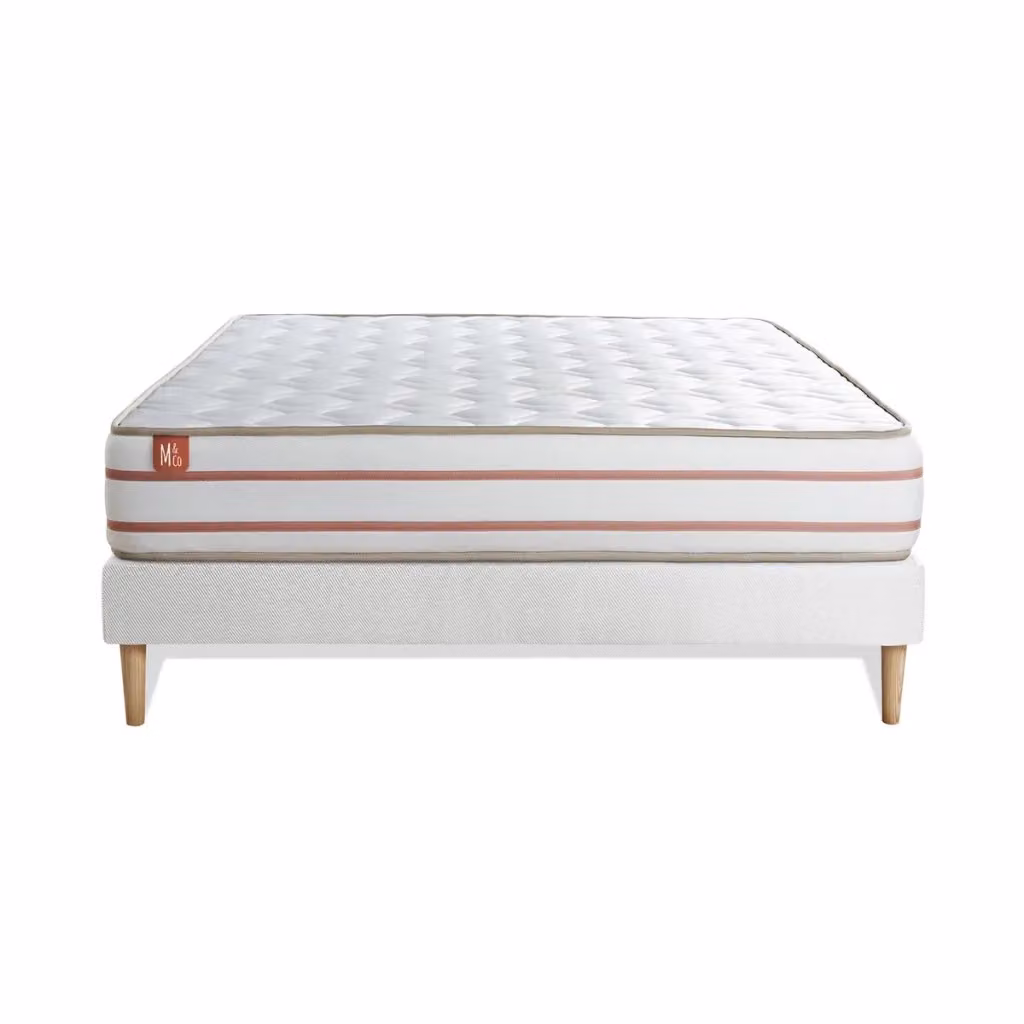 Set materasso in schiuma viscoelastica e base imbottita Marmottes Co Le Doux, colore bianco, L/P: 160 x 200 cm – 2