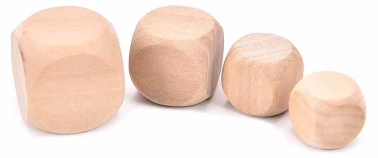 Grande set di 1600 cubetti (dadi) di legno, misura: grande (25 mm )