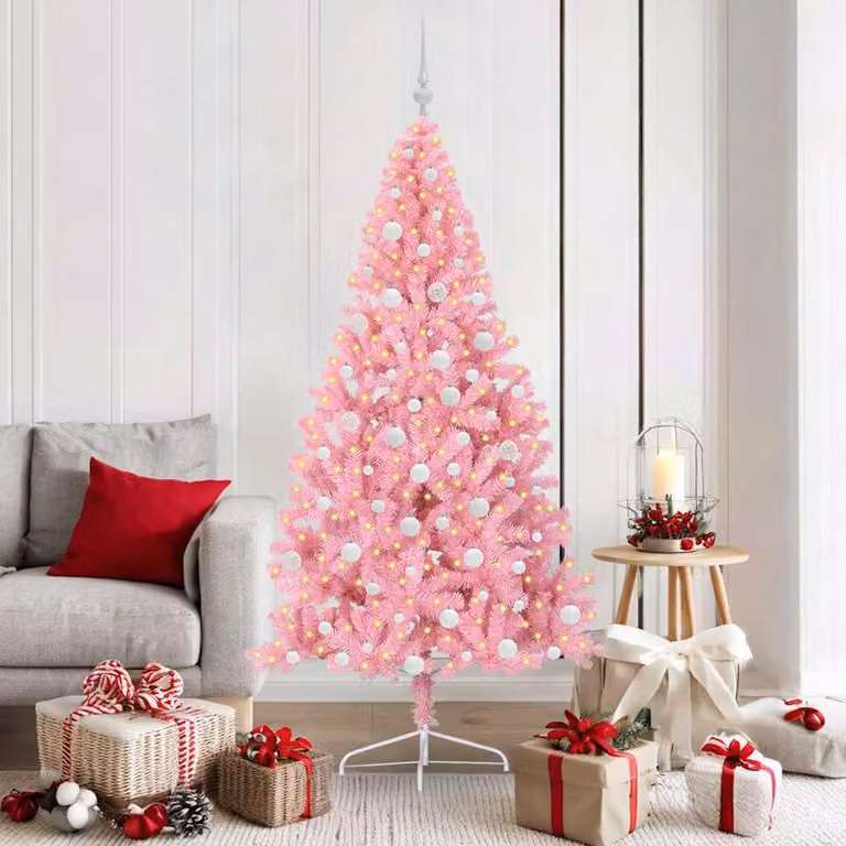 Maison Exclusive - Albero di Natale artificiale preilluminato Rosa 180 cm PVC