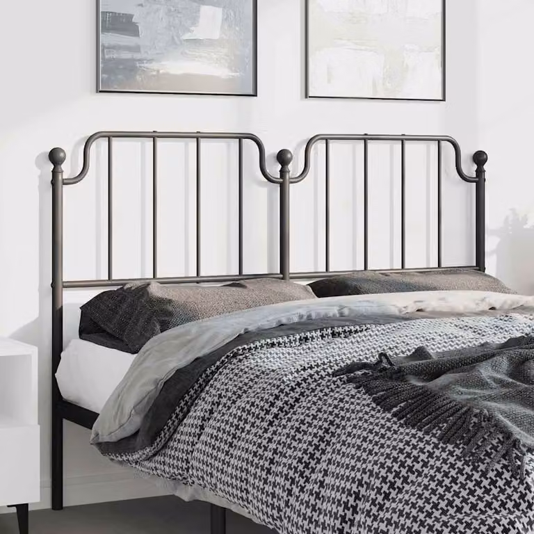 Testiera di ricambio vidaXL in metallo nero laccato per letto 150x200 cm
