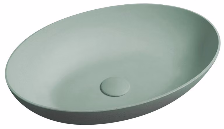 Lavabo da appoggio in cemento Sapho FORMIGO, 60x40 cm, verde opaco