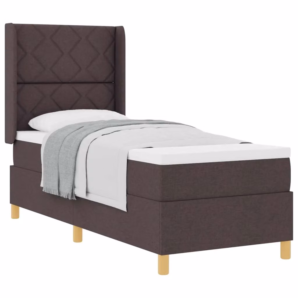 Letto a molle moderno vidaXL con testiera geometrica in tessuto marrone e oro, L/P/H: 200 x 80 x 83 cm – 2