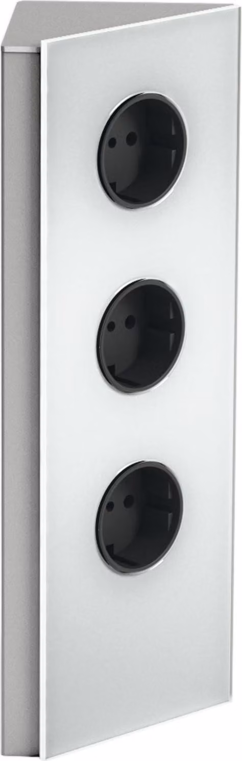 WIPO Mira vetro d'angolo, presa d'angolo, acciaio inox/vetro bianco