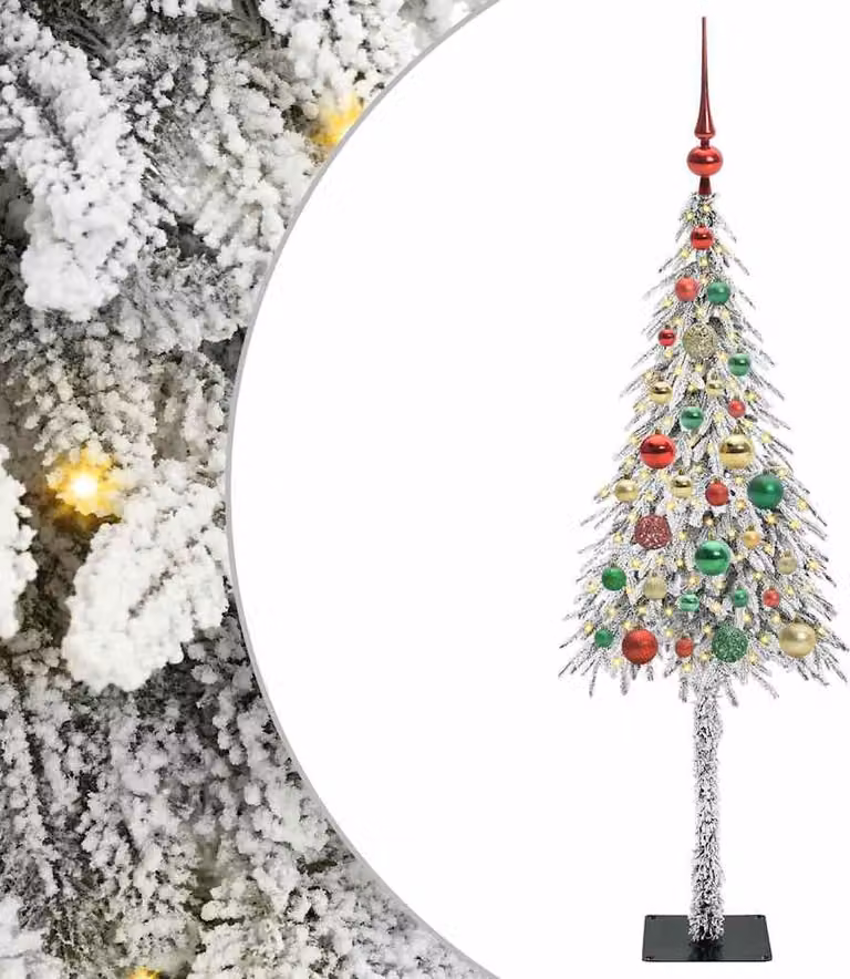 albero di Natale vidaXL con 150 LED bianchi 120 cm PE e acciaio