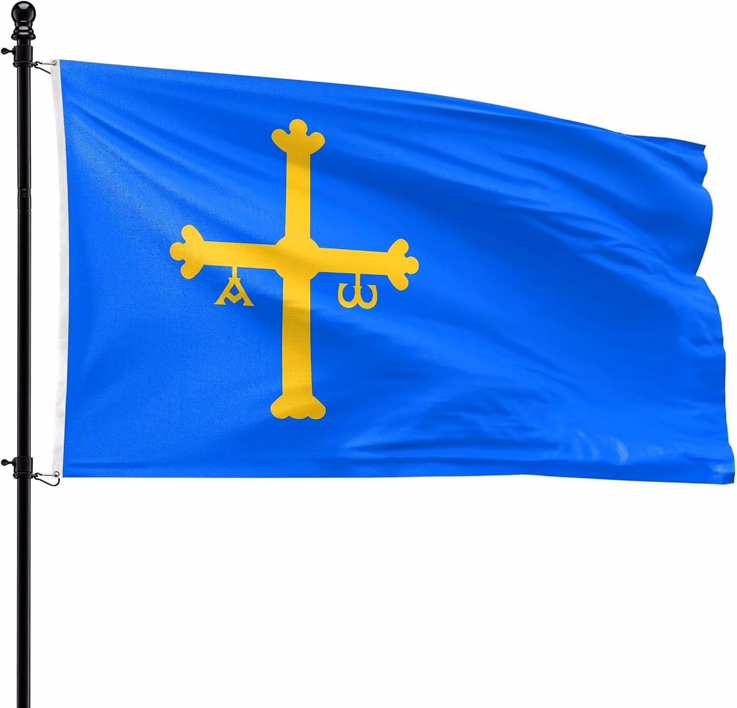 Bandiera dell'Asturia, 90 x 150 cm, in poliestere, adatta per l'asta