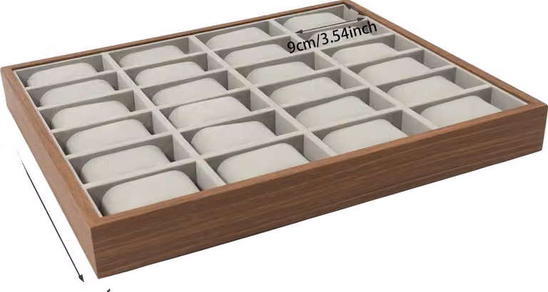 Scatola espositiva per orologi, con 24 scomparti, design elegante, colore grigio, 12+ slot