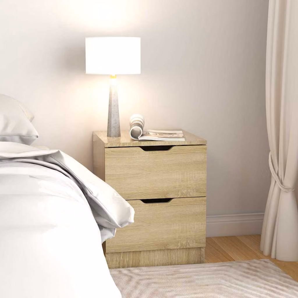Comodino vidaXL in Legno Rovere Sonoma, Colore Beige e Marrone, L/P/H: 40 x 40 x 50 cm