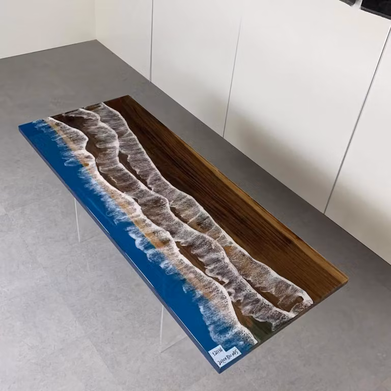 Esstisch Epoxy Möbel Designer Tisch Epoxidharz Tische 121x51cm