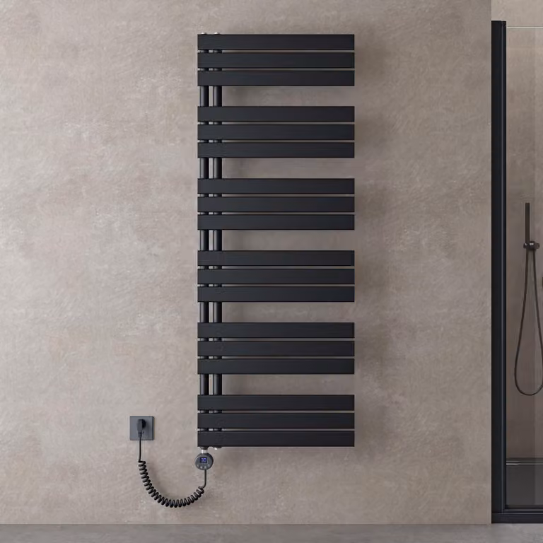 doporro Scaldasalviette Elettrico Bagno con Termostato Digitale e Funzione Timer 159x60cm 1000W Antracite, Termoarredo Elettrico Temperatura Regolabile, Radiatore da Parete Verticale - FN