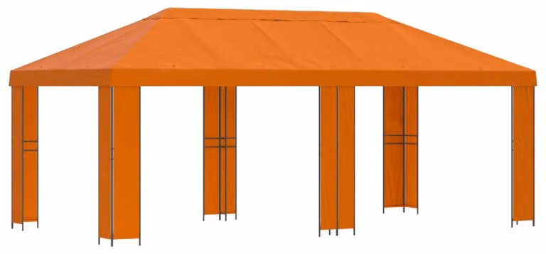 Gazebo da giardino 6 x 3 m Arancione Poliestere e Acciaio 190