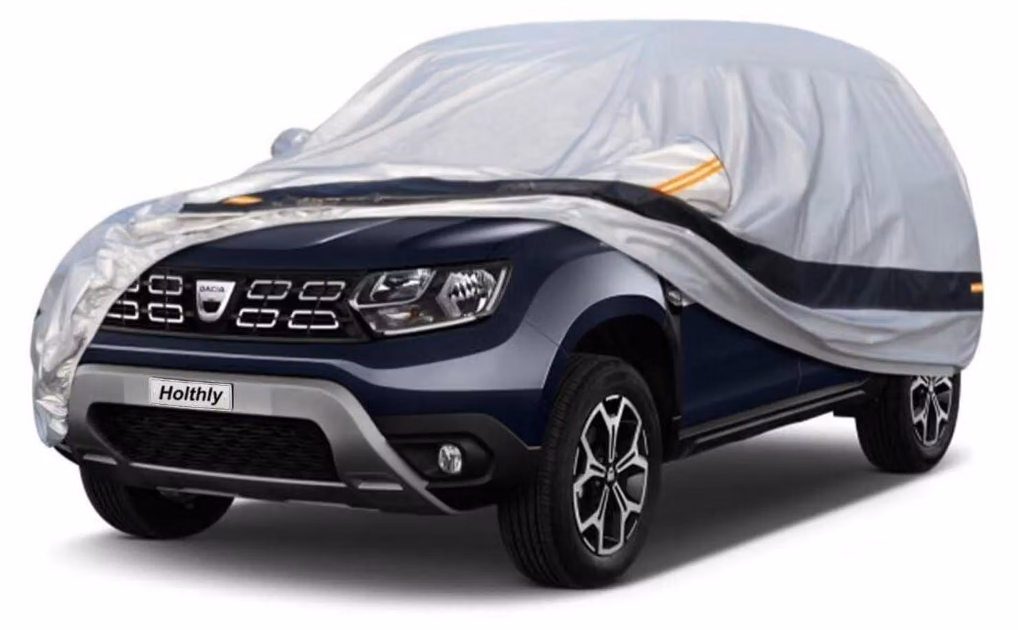 Copertura protettiva per auto, compatibile con Renault Duster (2012-2024), a 10 strati, 100% impermeabile, traspirante, con protezione UV, colore argento