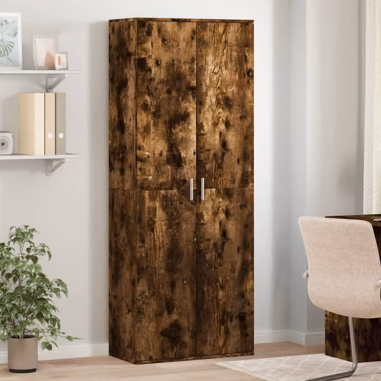 Credenza moderna vidaXL in legno rovere color marrone con ante a battente, L/P/H: 70 x 35 x 180 cm