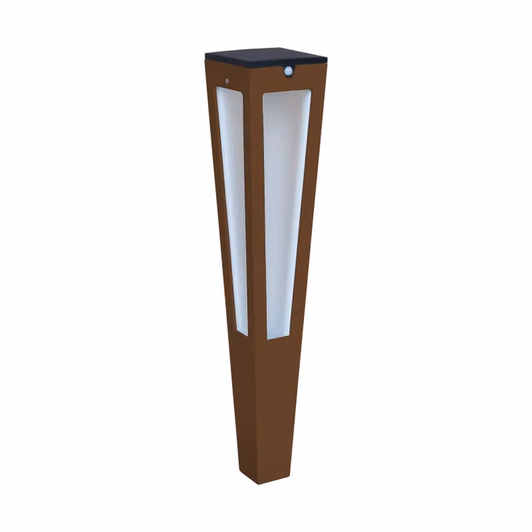 Les Jardins Fiaccola LED solare Tinka a sensore, 62 cm, corten Tinka, dimmerabile, Marrone / Ruggine, Alluminio, Lampade solari