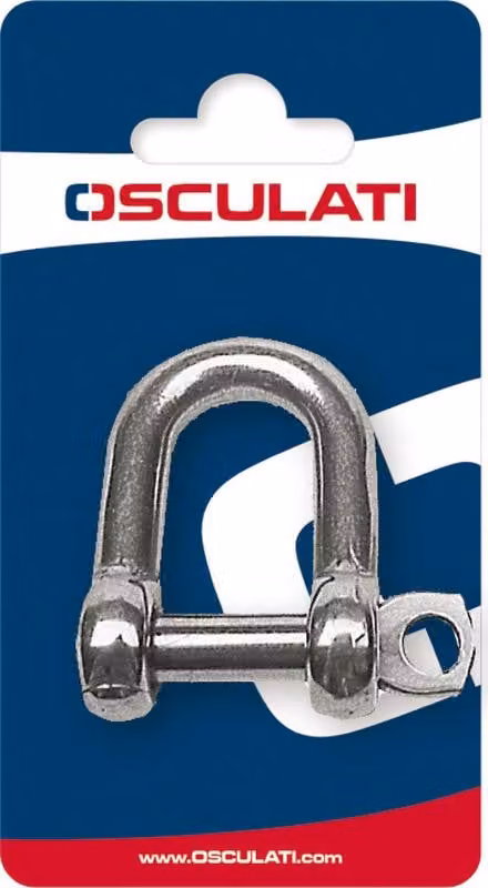 Grillo a D in acciaio inossidabile AISI 316 da 14 mm (vendita al dettaglio, 1 pz.) Osculati 08.331.14