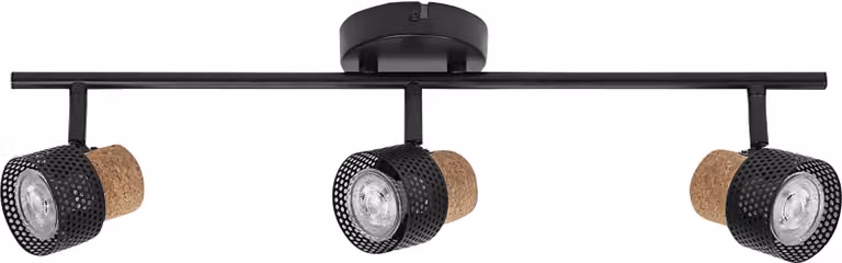 LEDVANCE DECOR SPOT CORK, 3 x 3,4W, 690lm, nero, faretto, teste regolabili, versatile, faretto per interni, lampade LED sostituibili, dimmerabile, colore luce bianco caldo, GU10