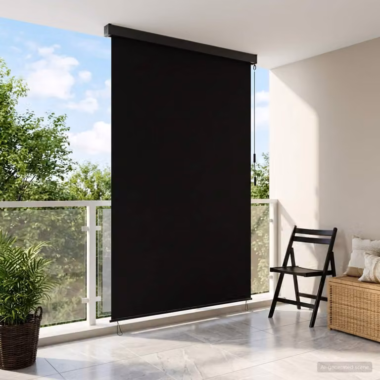 vidaXL Tenda a rullo Nero 100 x 250 cm Tessuto e Alluminio
