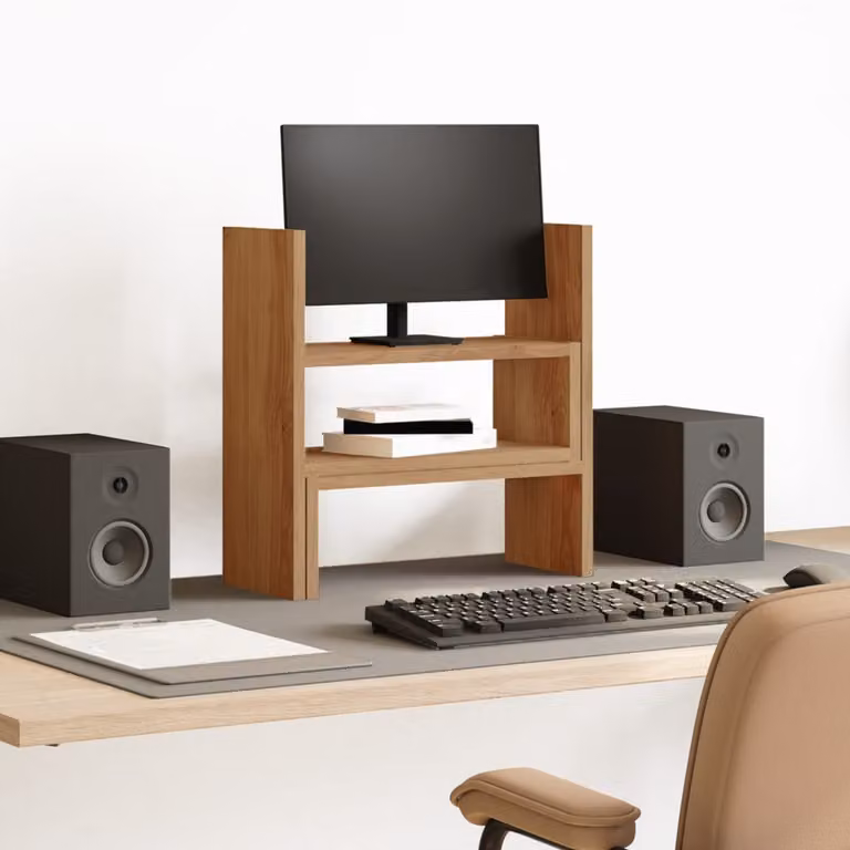 Organizer da scrivania multi-scompartimento vidaXL in legno color marrone L 40 cm x P 17 cm x H 41 cm